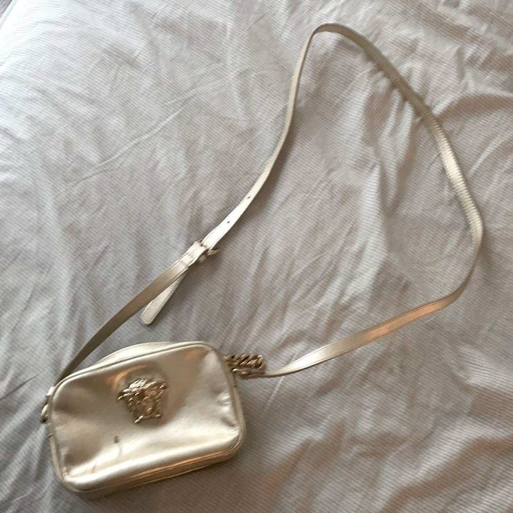 Versace gold palazzo Medusa camera bag